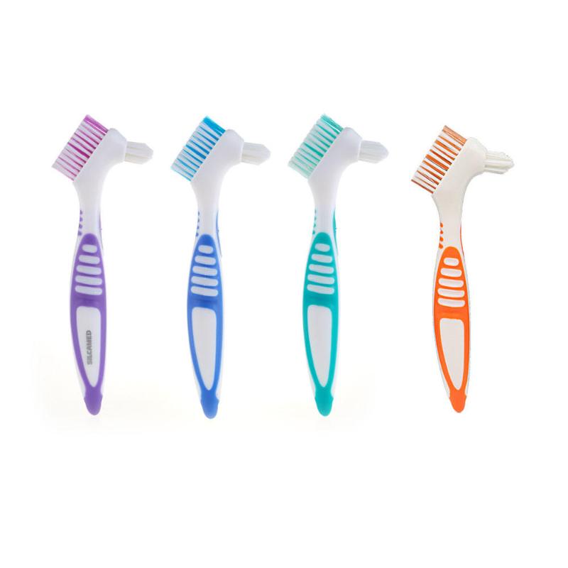 CLEAN WORLD Multi-Color Dental Appliance Cleaning Brush, Soft Bristles for Dentures & Retainers