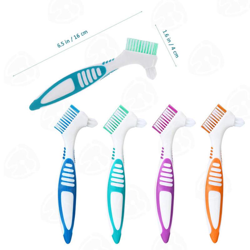 CLEAN WORLD Multi-Color Dental Appliance Cleaning Brush, Soft Bristles for Dentures & Retainers