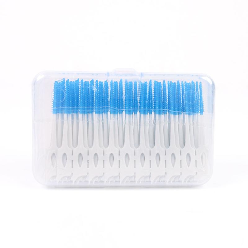 CLEAN WORLD 200PCS Silicone Interdental Brush, Soft Dental Floss Toothpick for Teeth Cleaning & Massage