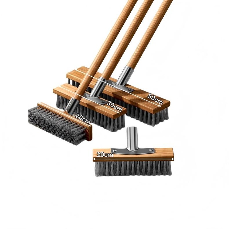 CLEAN WORLD Industrial Wire Brush Long Handle Mini Stainless Steel Wire Brush for Bathroom & Hotel Floor Cleaning Eco-Friendly