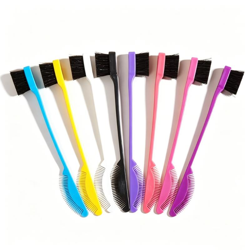 CLEAN WORLD Double-Sided Edge Control Brush, Eyebrow Brush & Lash Comb Tool Kit