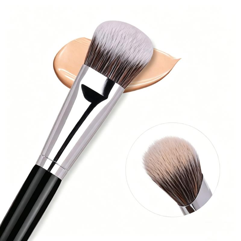 CLEAN WORLD Sloped Foundation Makeup Brush, Angled Top Contour Brush for Liquid Cream Powder Blending, Premium Face Makeup Tool for Flawless Base Makeup