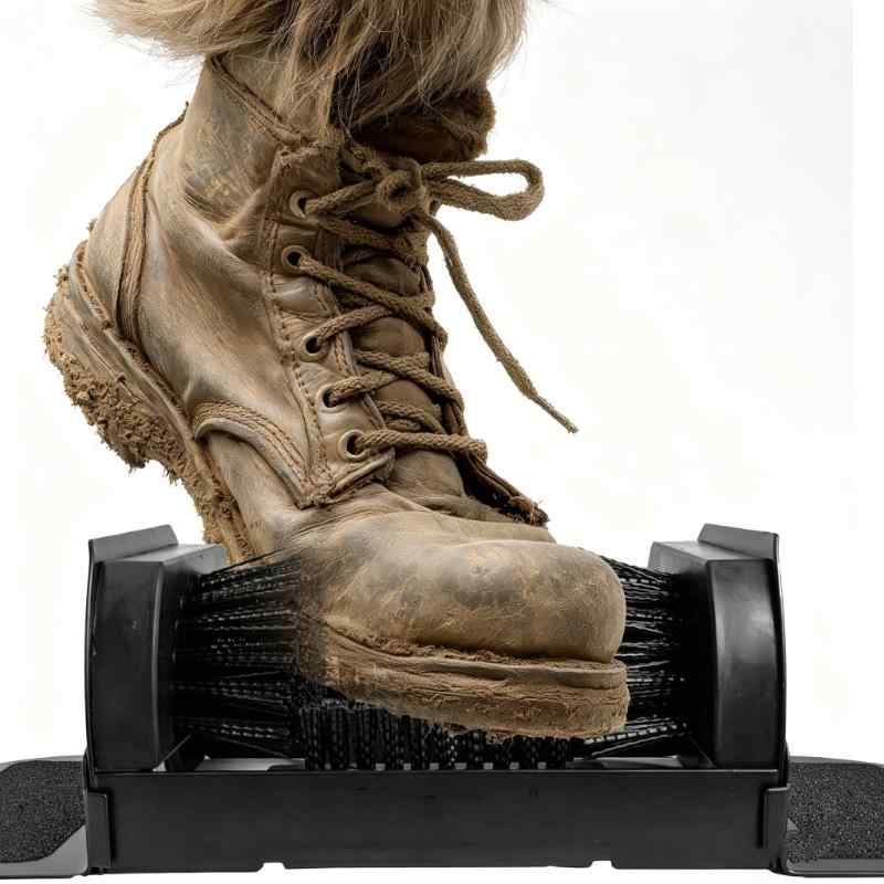 CLEAN WORLD Boot Scrubber, Heavy Duty Outdoor Shoe Scraper Cleaner Brush, Durable Shoe Boot Cleaner for Mud, Dirt & Snow, Keeps Floors Clean