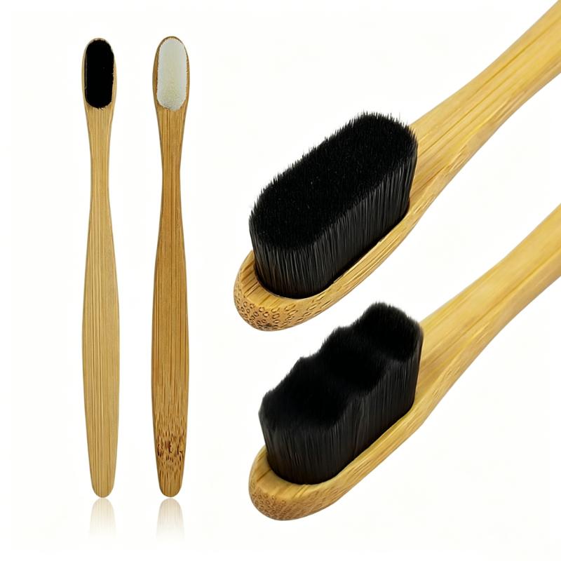 CLEAN WORLD Eco-Friendly Bamboo Toothbrush Set, Soft Ultra Fine Bristles, Biodegradable Natural Wooden Handle with Custom Logo Options
