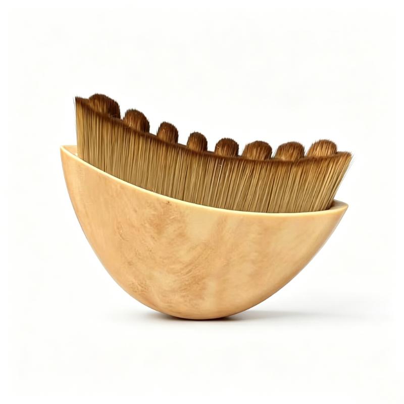 CLEAN WORLD Natural Wooden Facial Contour Brush, Multi-Purpose Lymphatic Brush for Face, Jaw, Neck and Body, Improve Circulation & Reduce Puffiness