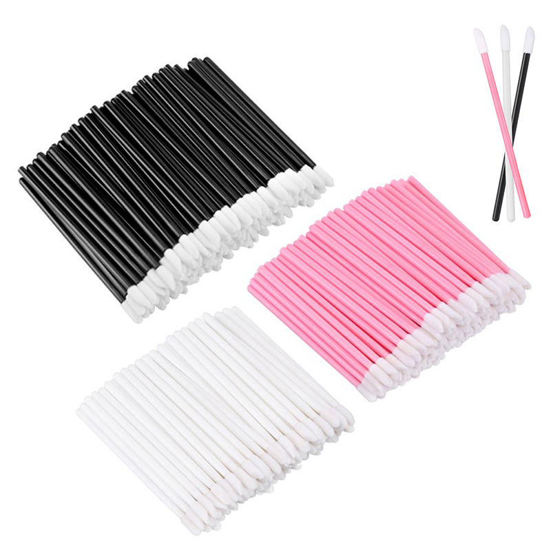 CLEAN WORLD Disposable Lip Brushes, Flocking Lip Gloss Applicator Wands with Angled Tip, Multi-Purpose Makeup Brushes for Lipstick, Eyeliner, and Beauty Application