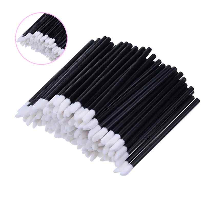 CLEAN WORLD Disposable Lip Brushes, Flocking Lip Gloss Applicator Wands with Angled Tip, Multi-Purpose Makeup Brushes for Lipstick, Eyeliner, and Beauty Application