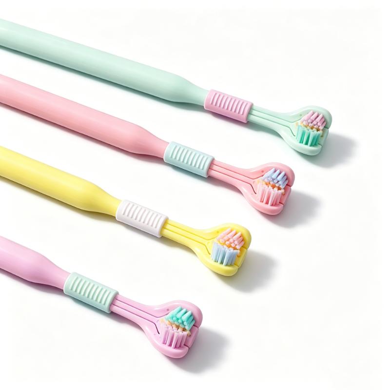 CLEAN WORLD 3x Cleaning Power Children's Toothbrush with Tongue Cleaner, Ergonomic Handle, Gentle for Kids
