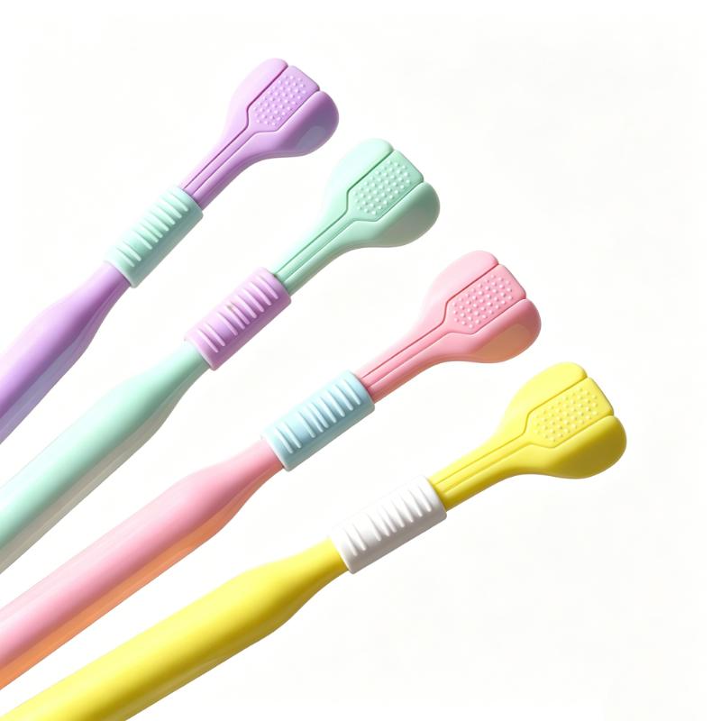 CLEAN WORLD 3x Cleaning Power Children's Toothbrush with Tongue Cleaner, Ergonomic Handle, Gentle for Kids