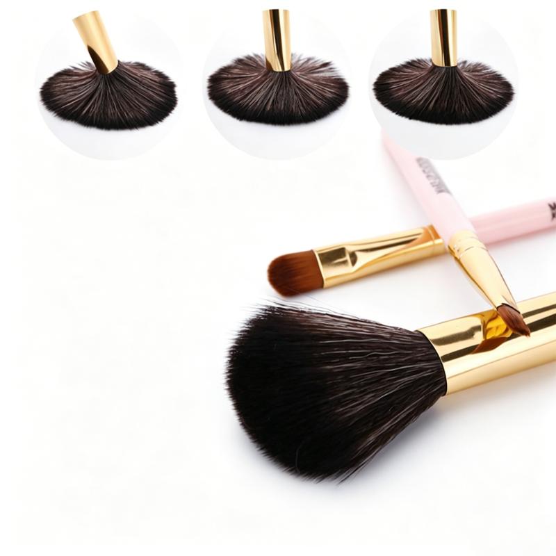CLEAN WORLD Small & Portable 5PCS Makeup Brush Kit with Storage Case, Ideal for Travel & Daily Use