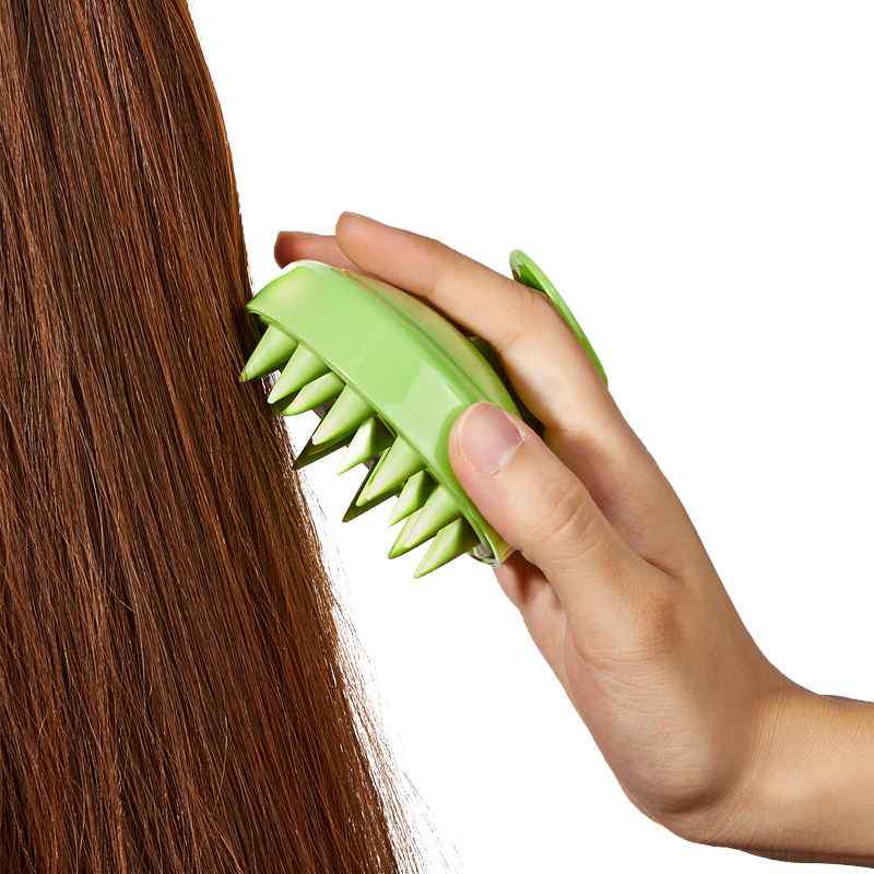 CLEAN WORLD Scalp Massager Shampoo Brush, Soft Silicone Bristles Hair Scrubber for Dandruff Removal, Wet & Dry Use, Eco-Friendly Wheat Straw Handle