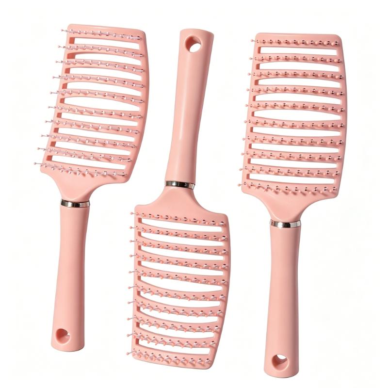 CLEAN WORLD Professional Vented Hair Brush - Curved Design, Anti-Static Detangling Brush for All Hair Types, Water & Mold Resistant