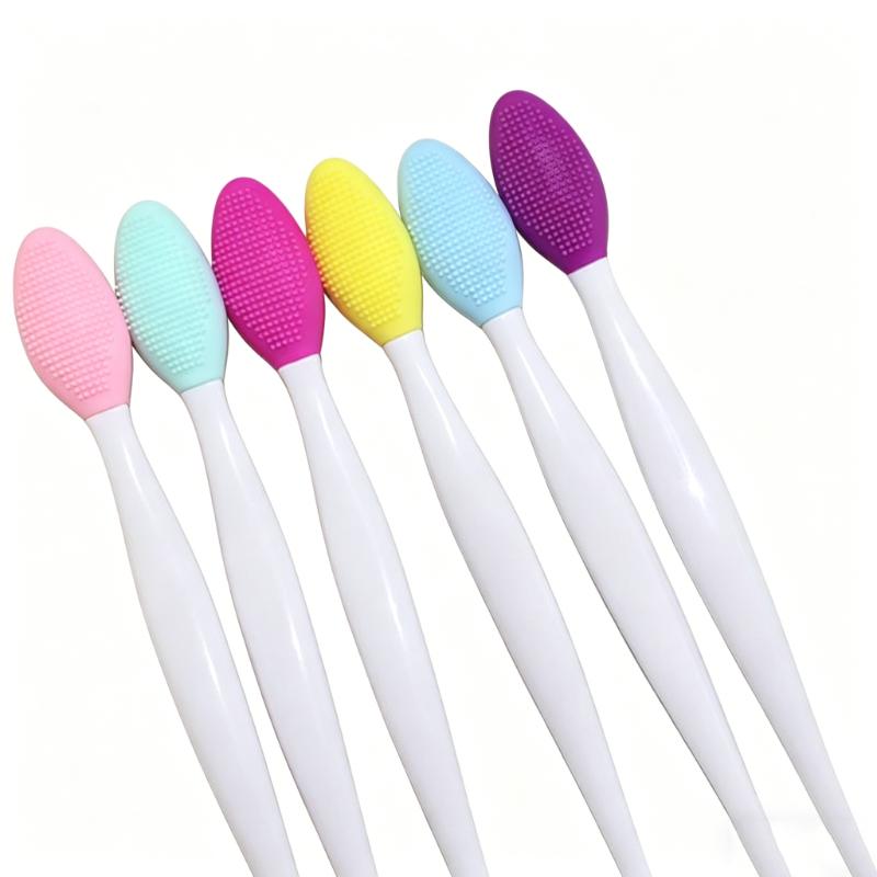 CLEAN WORLD Silicone Face Cleansing Brush, 3-in-1 Facial Exfoliating Tool for Blackhead, Lip & Nose Deep Cleaning