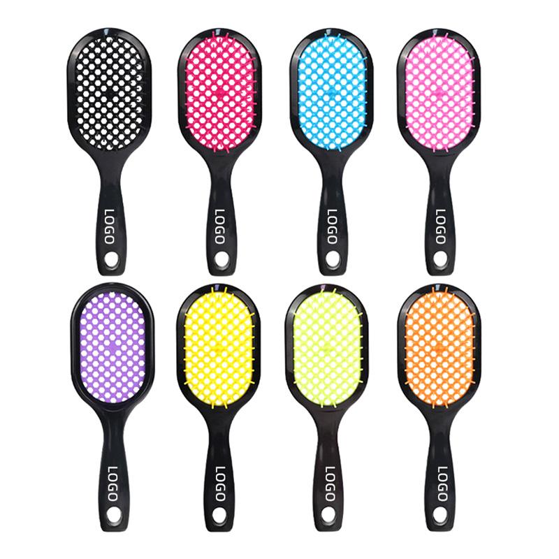 CLEAN WORLD Detangler Hair Brush, Hollow Vent Detangling Brush for Wet/Dry Hair, Anti-Static Soft Bristle Brush for Curly, Straight, Thick, Thin Hair
