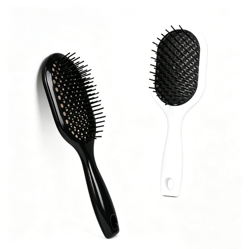 CLEAN WORLD Detangler Hair Brush, Hollow Vent Detangling Brush for Wet/Dry Hair, Anti-Static Soft Bristle Brush for Curly, Straight, Thick, Thin Hair