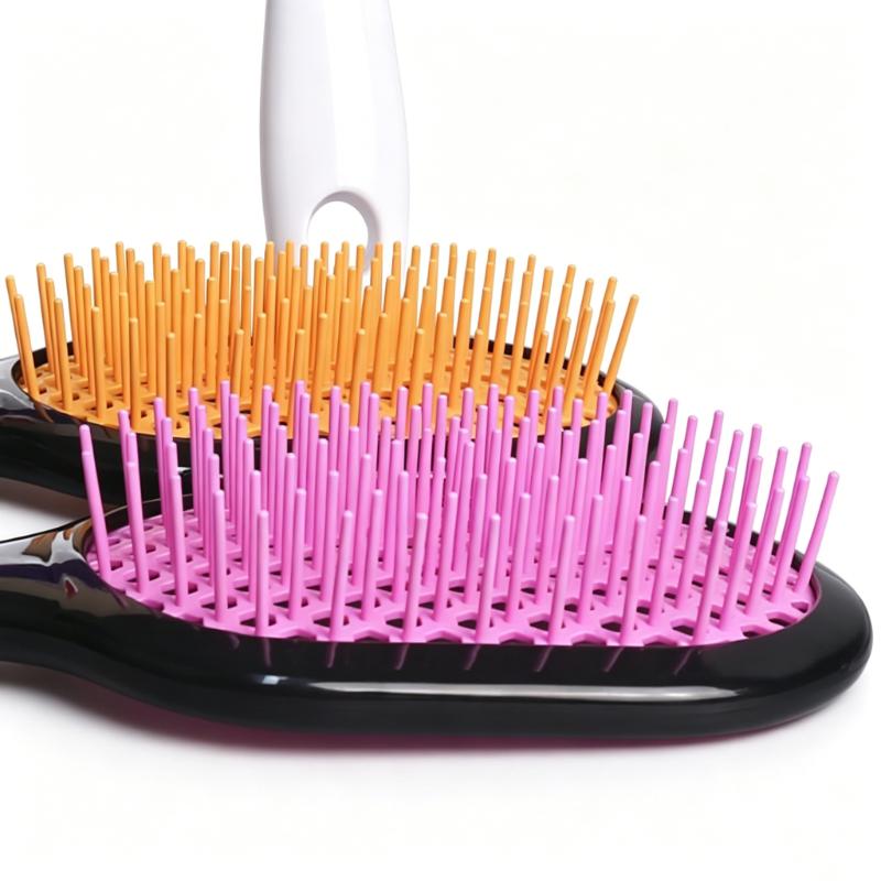 CLEAN WORLD Detangler Hair Brush, Hollow Vent Detangling Brush for Wet/Dry Hair, Anti-Static Soft Bristle Brush for Curly, Straight, Thick, Thin Hair