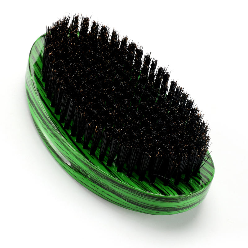 CLEAN WORLD Premium Boar Bristle Wave & Beard Brush | Curved 360 Waves Styling Brush for Men’s Hair & Beard Care