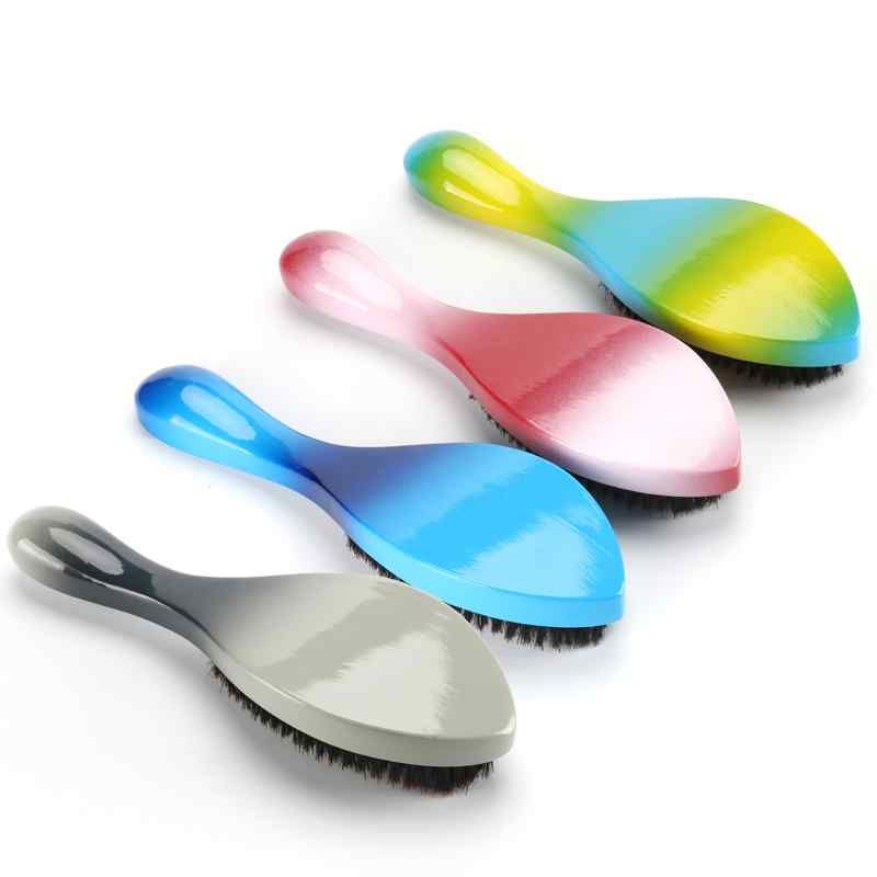 CLEAN WORLD Premium Boar Bristle Wave & Beard Brush | Curved 360 Waves Styling Brush for Men’s Hair & Beard Care