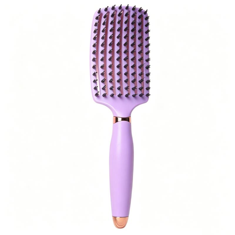 CLEAN WORLD Detangling Boar Bristle Hair Brush - Ventilated Curved Vented Brush for Wet & Dry Hair, Anti-Tangle Paddle Brush for Women Men Kids