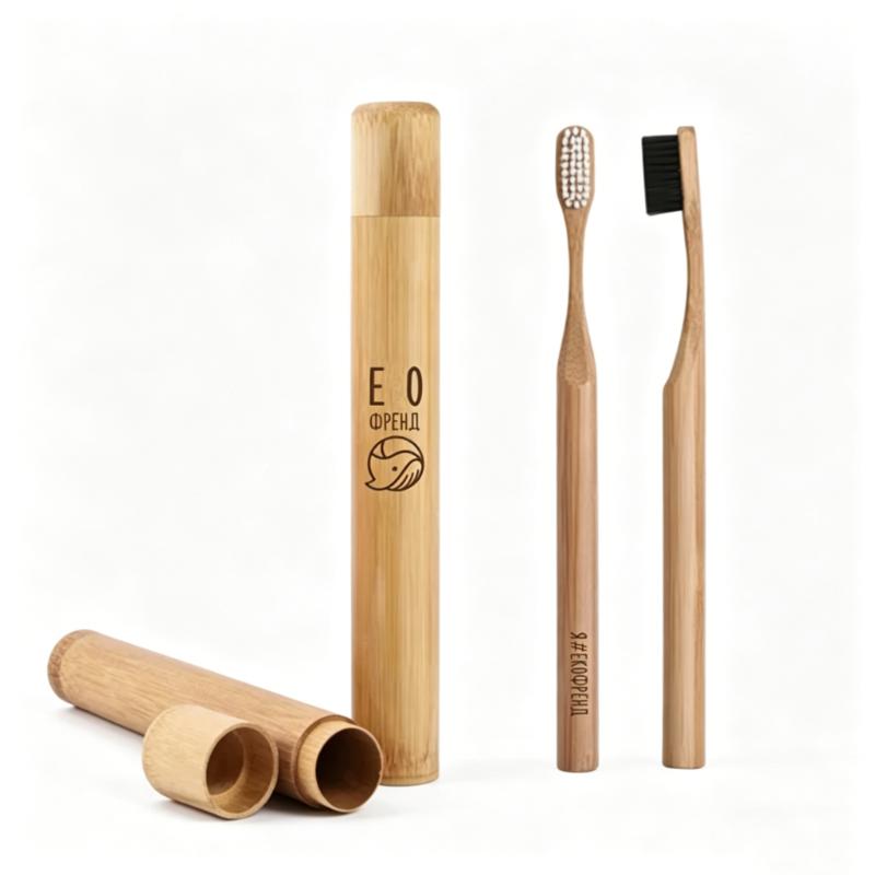 CLEAN WORLD Eco-Friendly Bamboo Toothbrushes - Disposable Soft Bristle Bamboo Toothbrushes for Hotels, Travel & Family Use, Biodegradable Natural Bamboo Handles