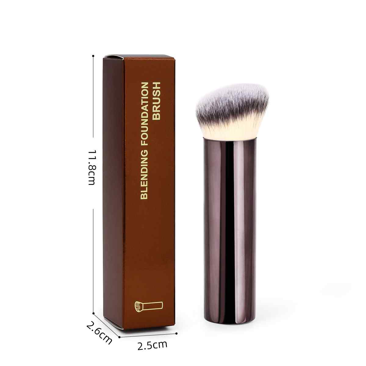 CLEAN WORLD Angled Foundation Brush, Premium Synthetic Bristles Blending Brush for Liquid, Cream & Powder Makeup, Flawless Base Makeup Tool