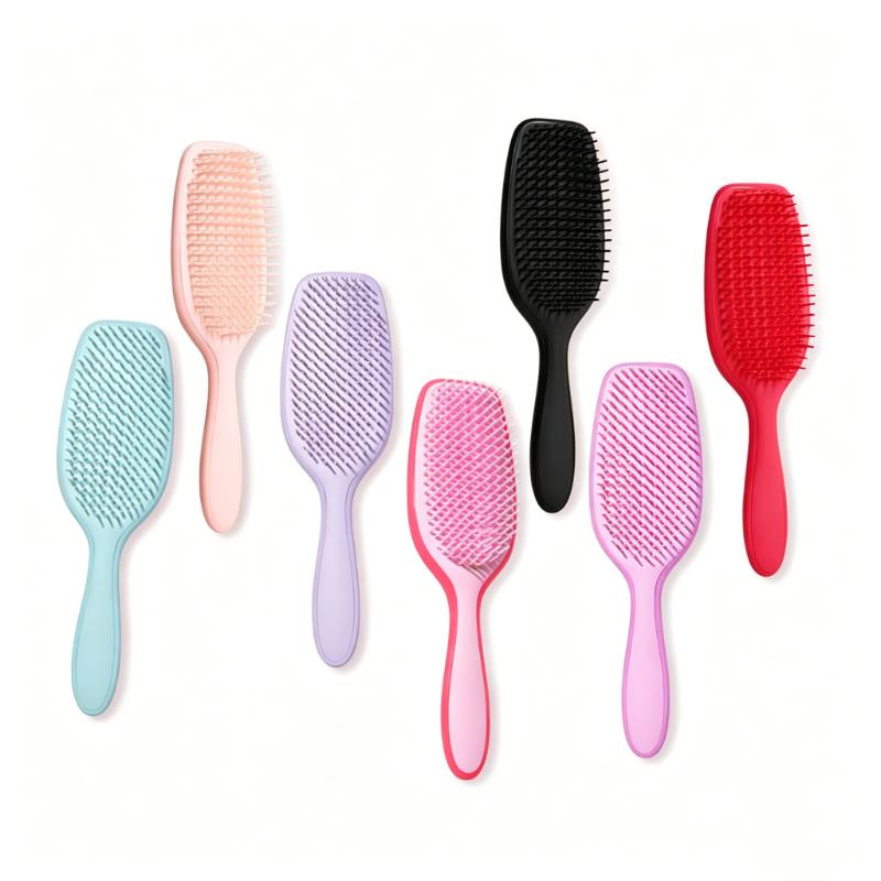 CLEAN WORLD Detangler Hair Brush, Soft Bristle Paddle Brush for Wet & Dry Hair, No-Pain Detangling Comb for All Hair Types