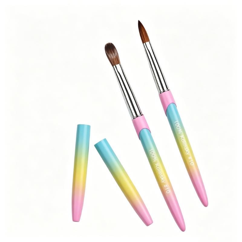 CLEAN WORLD Kolinsky Nail Art Brush, Premium 100% Kolinsky Sable Hair Acrylic Nail Brush with Gradient Handle for Professional Manicure