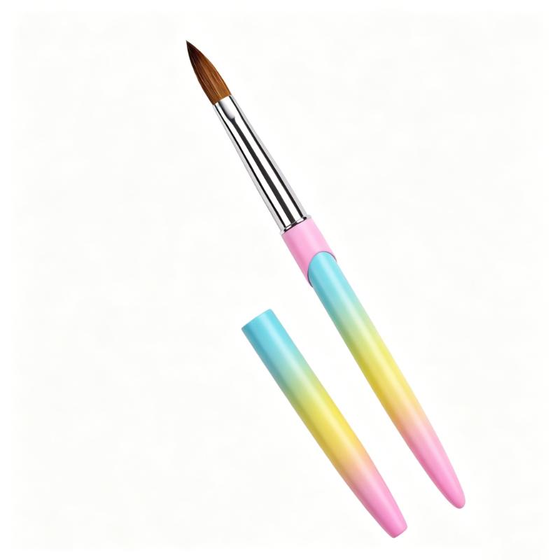 CLEAN WORLD Kolinsky Nail Art Brush, Premium 100% Kolinsky Sable Hair Acrylic Nail Brush with Gradient Handle for Professional Manicure
