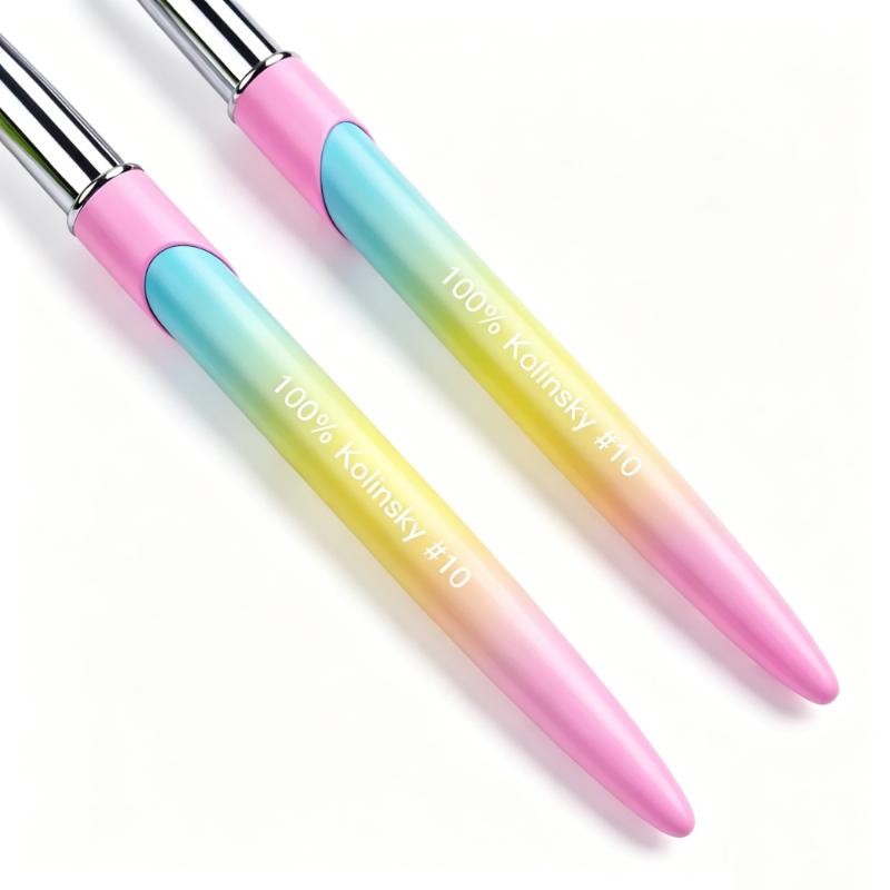 CLEAN WORLD Kolinsky Nail Art Brush, Premium 100% Kolinsky Sable Hair Acrylic Nail Brush with Gradient Handle for Professional Manicure