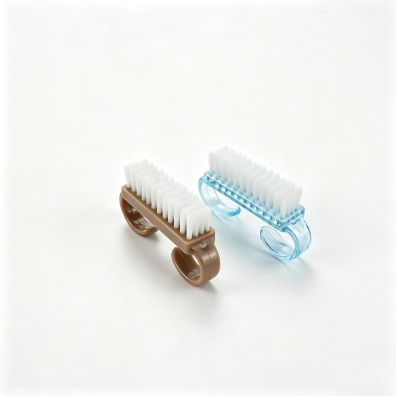 CLEAN WORLD Multi-Color Plastic Nail Scrub Brush, Ergonomic Handle Fingernail Cleaner with Soft Nylon Bristles for Daily Nail Care