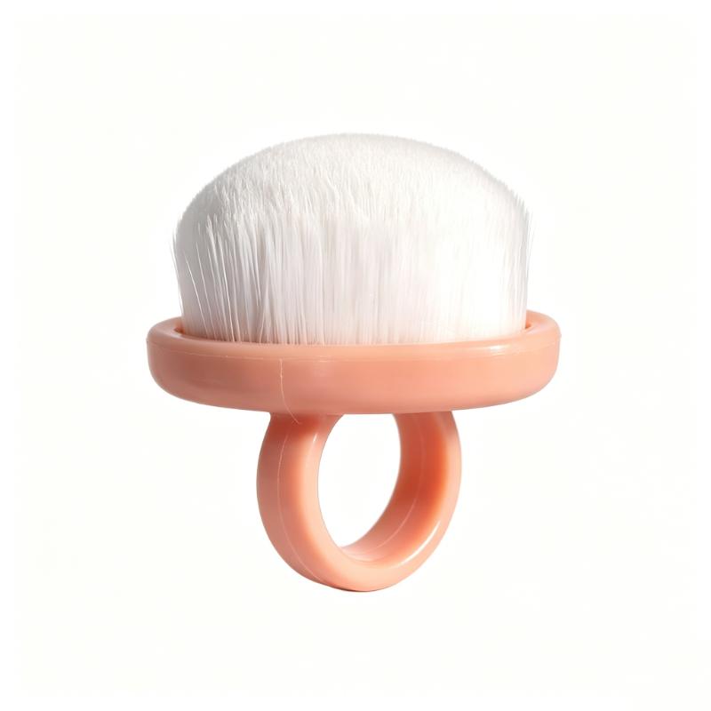 CLEAN WORLD Ring Nail Dust Cleaning Brush, Soft Bristle Manicure Nail Cleaner, Finger Ring Handle Nail Art Brush