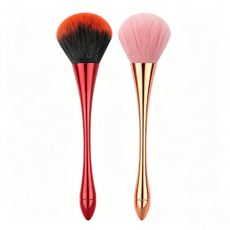 CLEAN WORLD Large Powder Makeup Brush, Soft Fluffy Blush Brush, Ergonomic Long Handle Foundation Brush