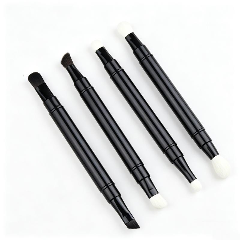 CLEAN WORLD Portable Telescopic Double Head Makeup Brush, Multi-Function Eyeshadow Concealer Blending Brush for Daily & On-the-Go Touch-Up