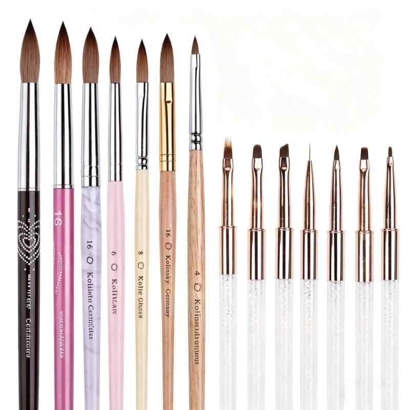 CLEAN WORLD Kolinsky & Nylon Nail Art Brushes | Customizable Handles & Tips for Acrylic, Gel & Liner Art