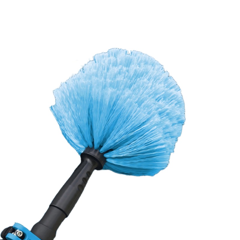CLEAN WORLD Industrial Solar Panel Brush 28 FT Water-Fed Washing Kit with Soap-Dispenser, Brush, 10″ Squeegee & Cobweb Duster for Windows, Gutters, Solar Panels & Exterior Walls