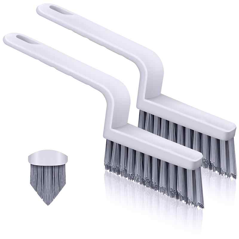 CLEAN WORLD V-Shaped Grout Cleaning Brush, Stiff Bristle Scrub Brush for Tile Lines, Kitchen Stovetops, Shower Corners & Household Crevices