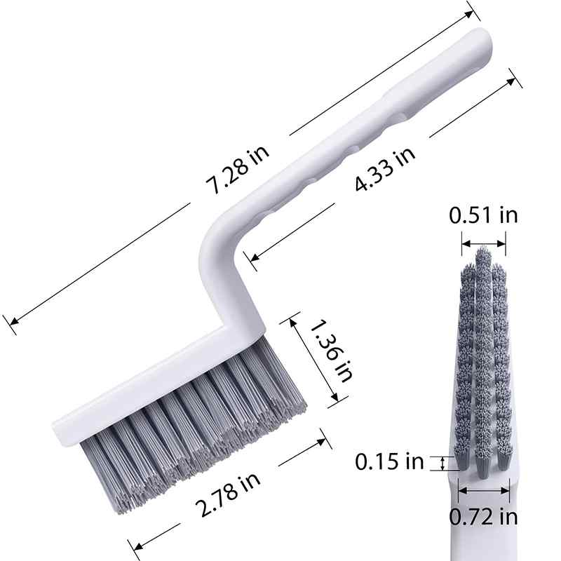 CLEAN WORLD V-Shaped Grout Cleaning Brush, Stiff Bristle Scrub Brush for Tile Lines, Kitchen Stovetops, Shower Corners & Household Crevices