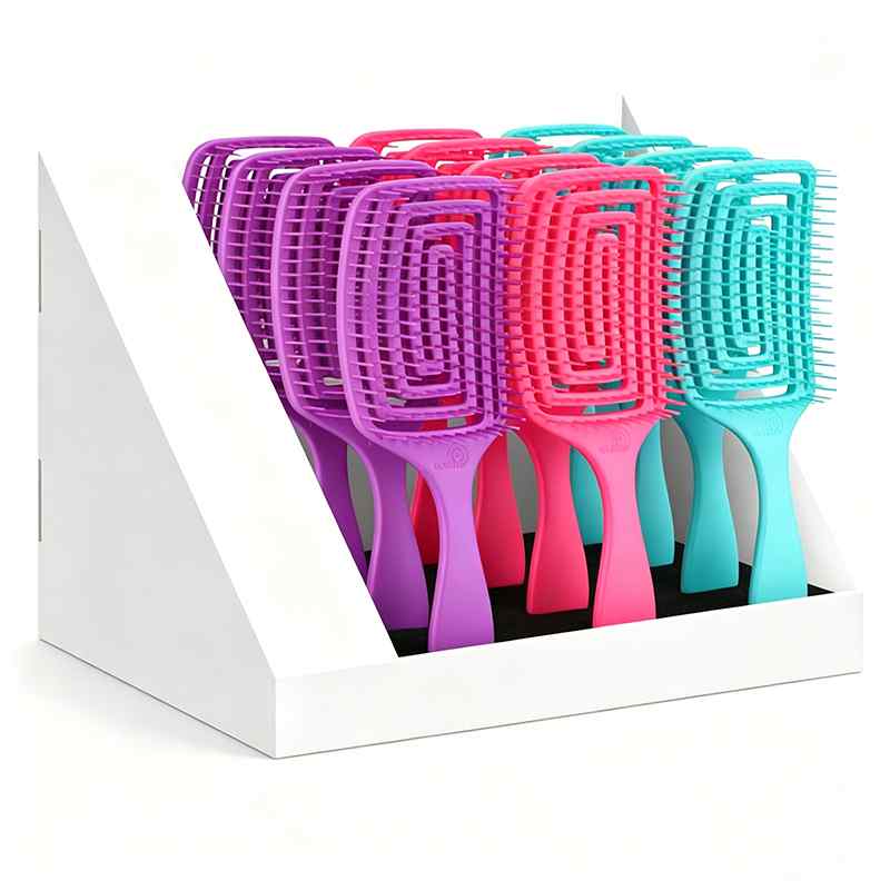 CLEAN WORLD Curved Vent Hair Brush, Anti-Tangle Massage Brush for Scalp Care