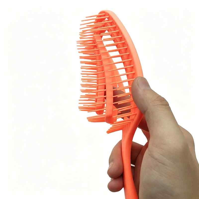 CLEAN WORLD Curved Vent Hair Brush, Anti-Tangle Massage Brush for Scalp Care