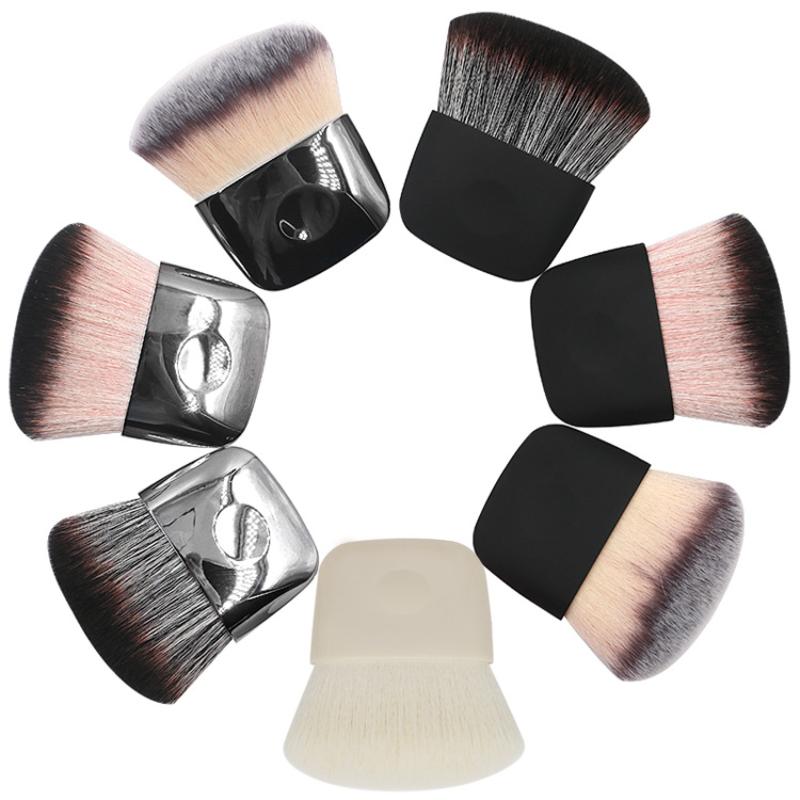 CLEAN WORLD Professional Kabuki Foundation Brush, Fluffy Synthetic Bristles, Mini Face Makeup Brush for Liquid, Powder, Cream, Blush, Highlighter, Buffing & Blending, Travel-Friendly