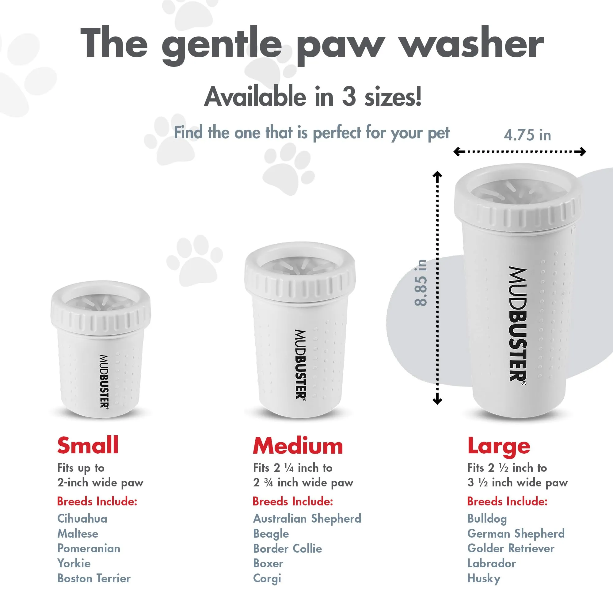 CLEAN WORLD Large Portable Dog Paw Cleaner Blue, BPA‑Free Silicone Bristles Quick Muddy Paw Washer for 2.5"-3.5" Wide Dog Paws