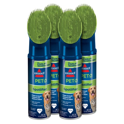 CLEAN WORLD Spotlifter Pet Carpet & Upholstery Cleaner with Brush Head, 4‑Pack Household Pet Stain Cleaning Solution
