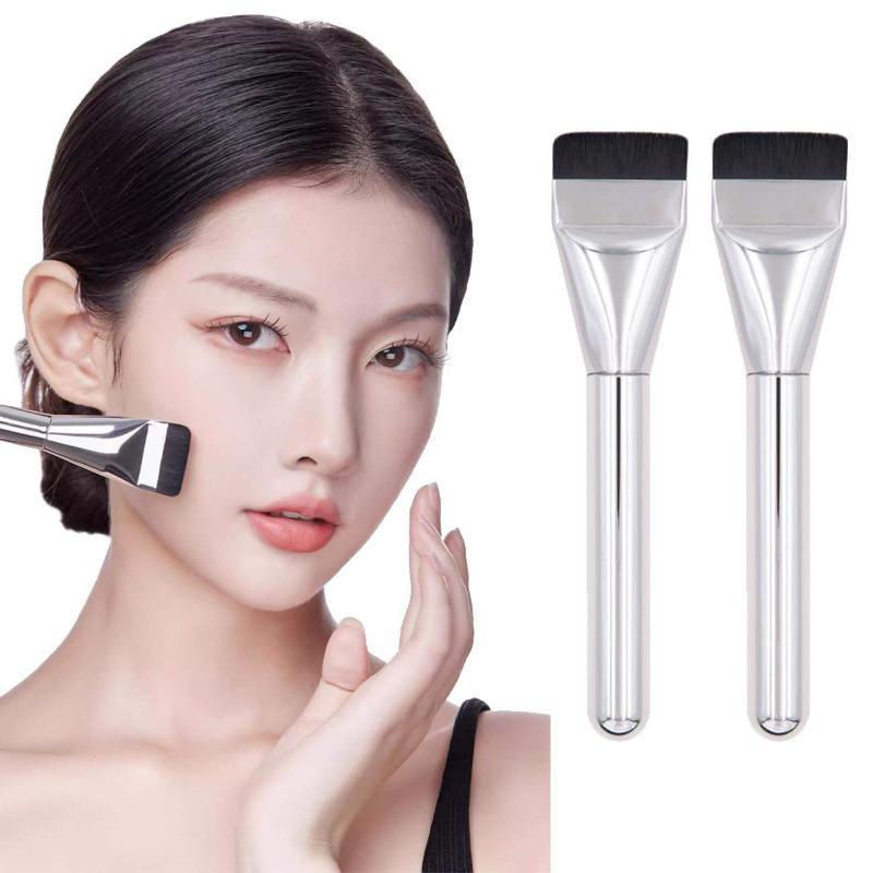 CLEAN WORLD Ultra-Thin Flat Foundation Brush, Professional Liquid Makeup Brush for Streak-Free Base Application, Dense Synthetic Bristles