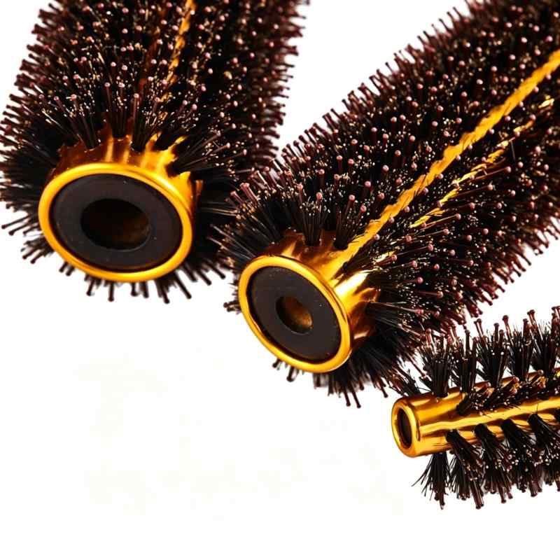 CLEAN WORLD Boar Bristle Round Hair Brush, Professional Thermal Curling Brush with Ergonomic Handle, for Blow Drying, Styling, and Volume