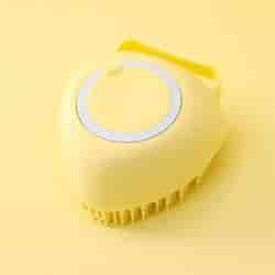 CLEAN WORLD Liquid‑Filled Silicone Pet Bath Massage Brush, Soft Safety Grooming Tool for Dogs & Cats, Heart & Square Shapes Available
