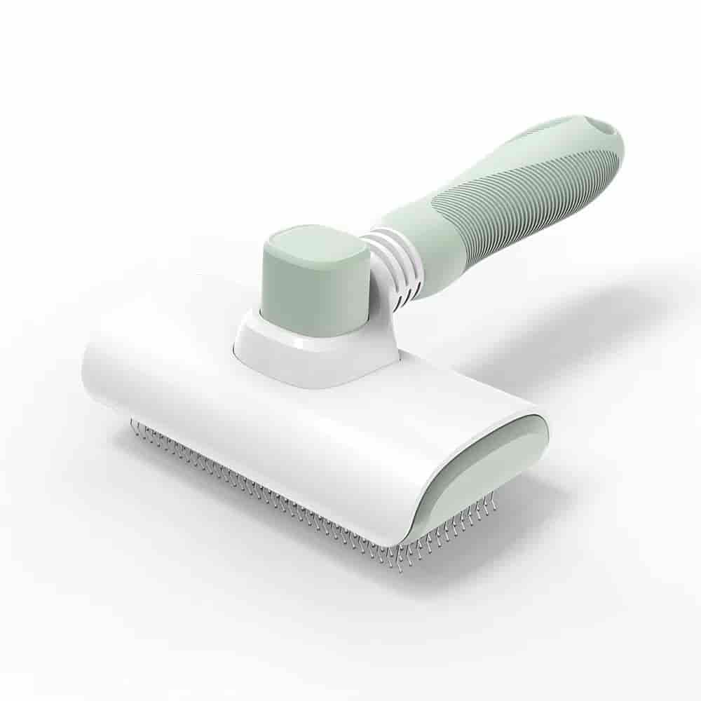 CLEAN WORLD Self‑Cleaning Slicker Brush for Dogs & Cats, Flexible Pivoting Head 14mm Round‑Tip Bristles for Deep Undercoat Grooming