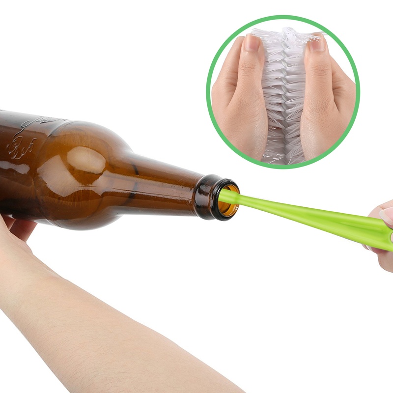 CLEAN WORLD Kitchen  Bottle Cleaning Brush Set - Long Handle Bottle Cleaner for Washing Narrow Neck Beer Bottles, Sports Water Bottles with Straw Brush, Kettle Spout/Lid Cleaner Brushes