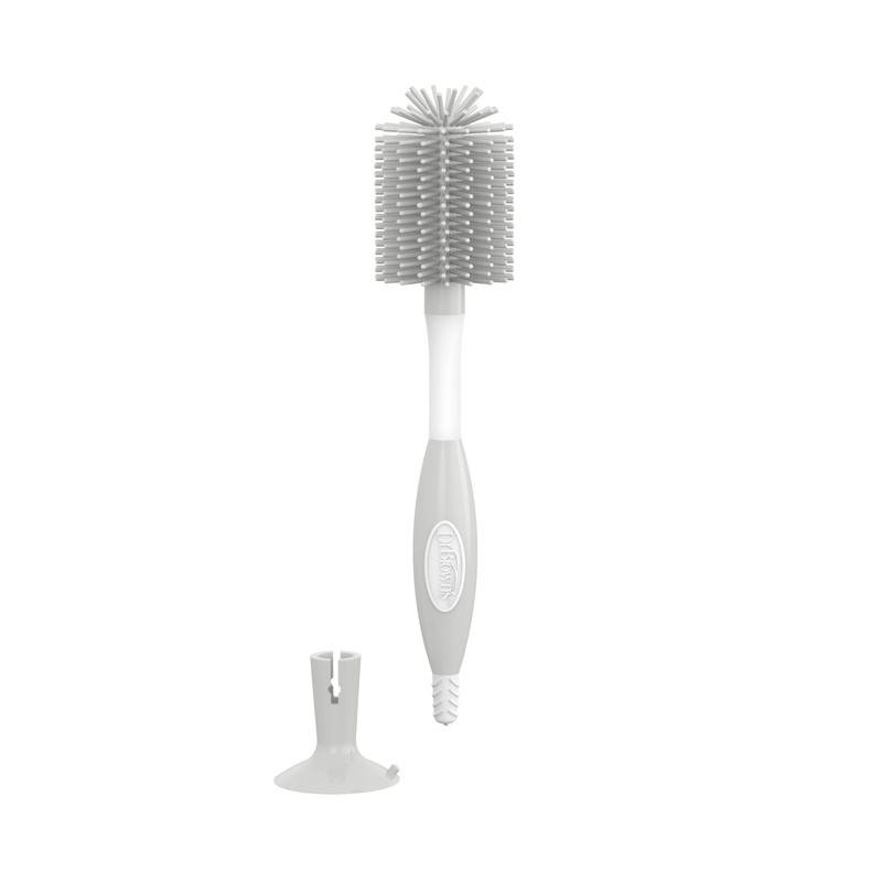 CLEAN WORLD Kitchen Bottle Brush Soft Touch No Scratch Baby Bottle Cleaning Brush Nipple Cleaner with Stand and Storage Clip, BPA Free, Blue 1-Pack