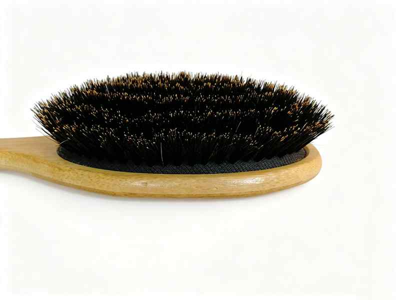 CLEAN WORLD Bamboo Boar Bristle Hair Brush, Natural Bristle Detangling Brush with Wooden Handle for All Hair Types