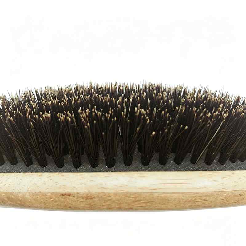 CLEAN WORLD Bamboo Boar Bristle Hair Brush, Natural Bristle Detangling Brush with Wooden Handle for All Hair Types